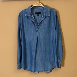 Banana Republic Blue Denim Button-Front Tunic Shirt